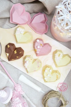 6 moules silicone individuels Cœur diamant