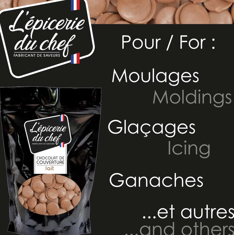 Palets de chocolat lait 500g