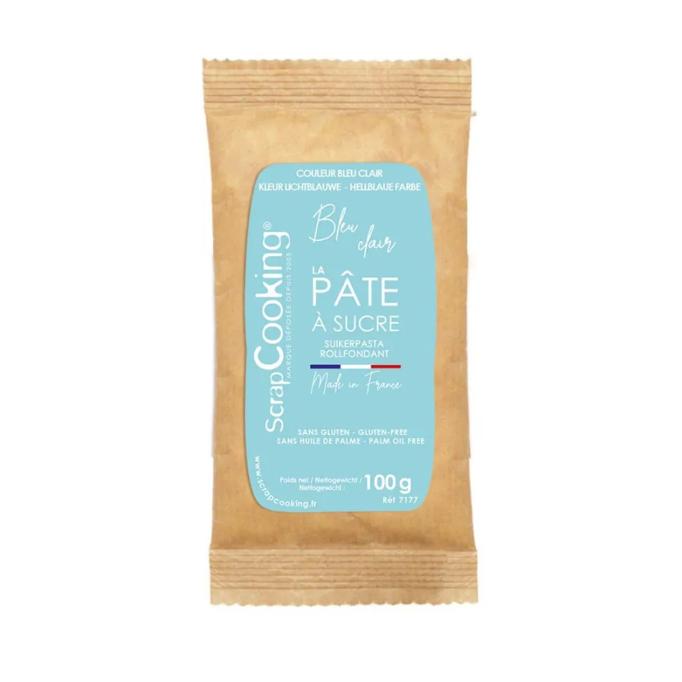 Pâte à sucre bleu clair 100g