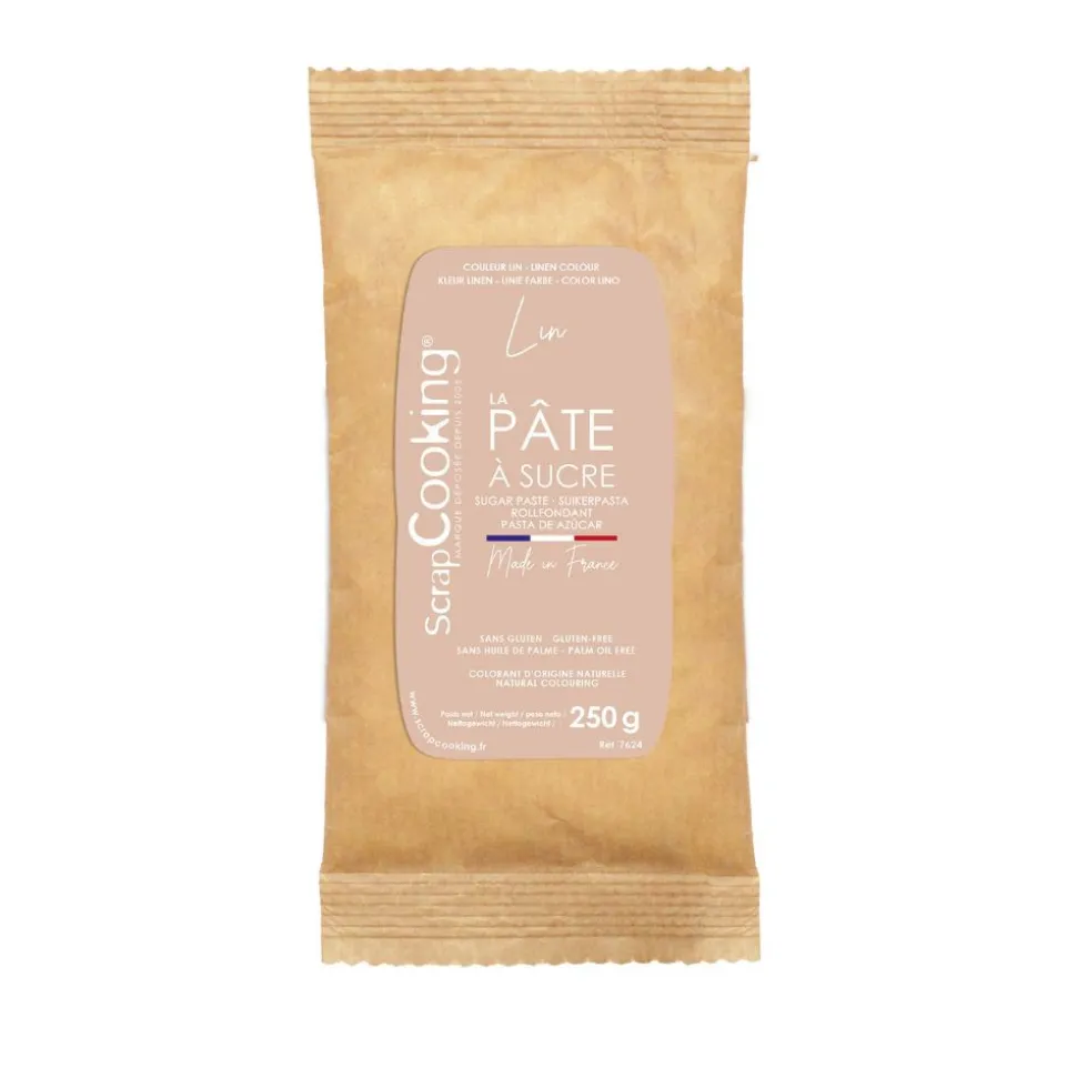Pâte à sucre colorant d'origine naturelle Lin 250g