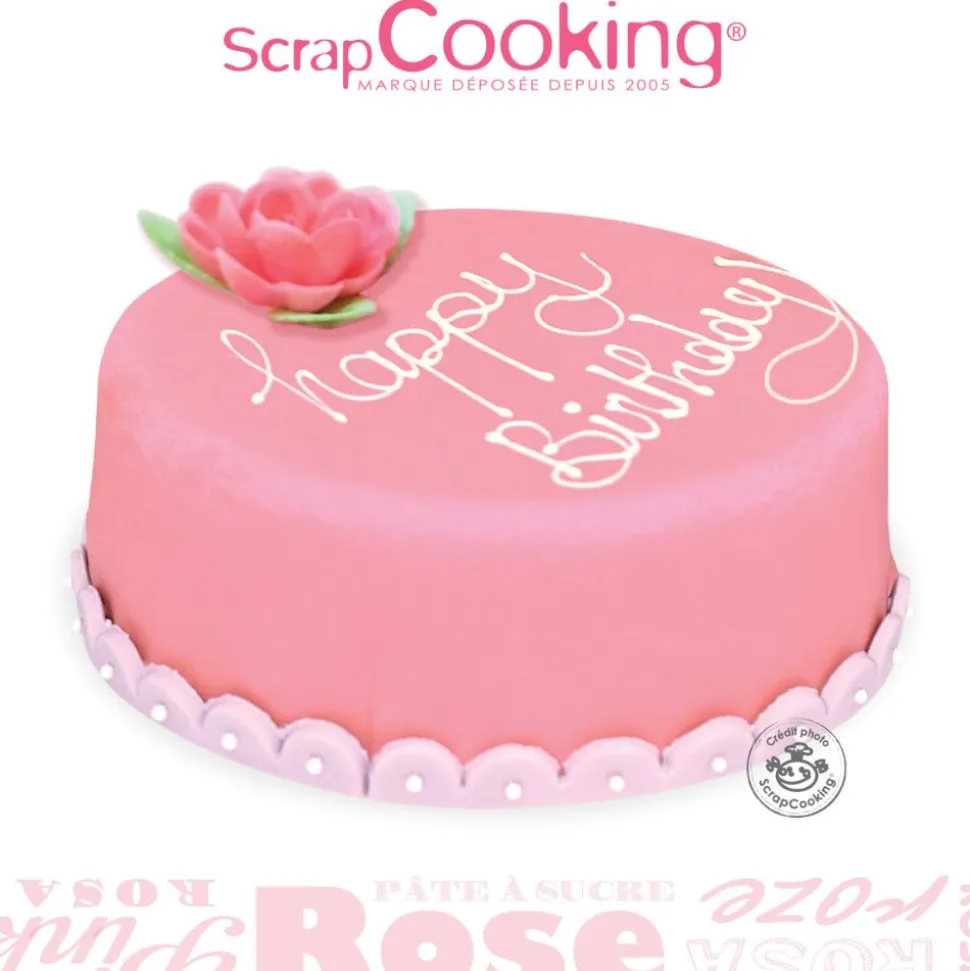 Pâte à sucre rouleau rose 36 cm