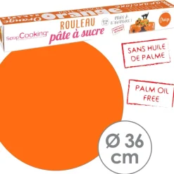 Rouleau de pâte à sucre orange 36 cm