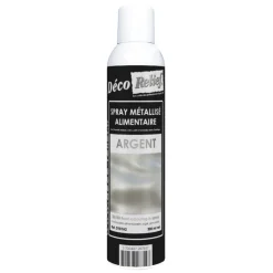 Spray colorant alimentaire métallisé en bombe argent - 300 ml