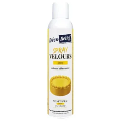Spray velours alimentaire en bombe jaune pour pâtisserie - 300 ml