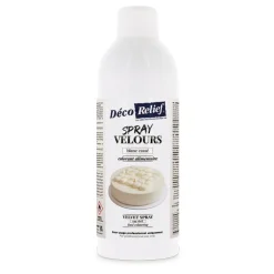 Spray velours alimentaire en bombe blanc cassé effet velours pour pâtisserie - 400 ml