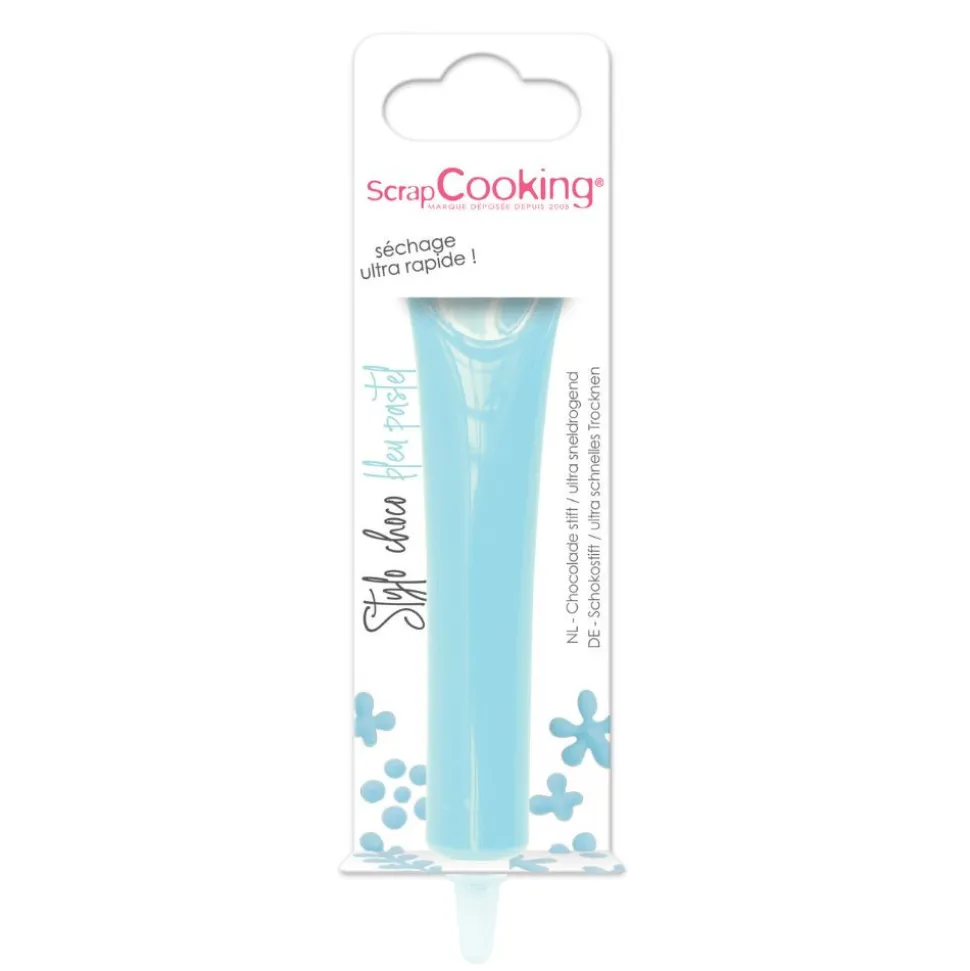 Stylo alimentaire goût choco - bleu pastel