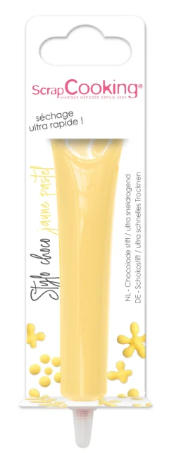 Stylo alimentaire goût choco - jaune pastel