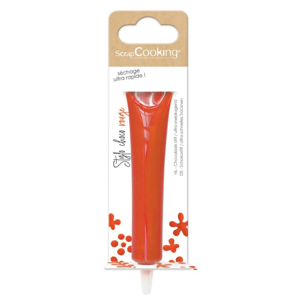 Stylo alimentaire goût choco - rouge brique