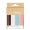 4 stylos choco blanc, rose, bleu, choco