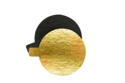 10 supports gâteaux individuels ronds or/noir 8 cm
