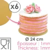 6 supports gâteaux or/noir Ø24cm