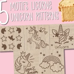 Tampon à biscuits Licorne et emporte pièce