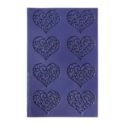 Tapis en silicone pour tuile motif cœurs entrelacés – 8 cavités
