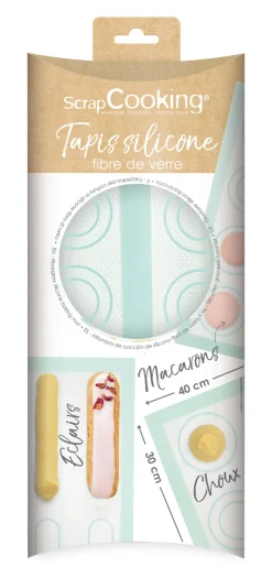 Tapis silicone en fibre de verre choux/éclair/macaron