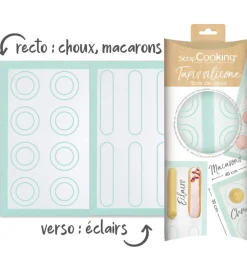 Tapis silicone en fibre de verre choux/éclair/macaron