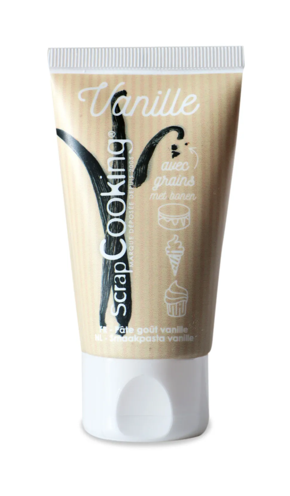 Tube pâte sucrée gélifiée goût vanille